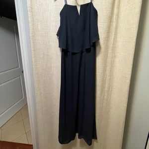 Strapless navy blue gown!